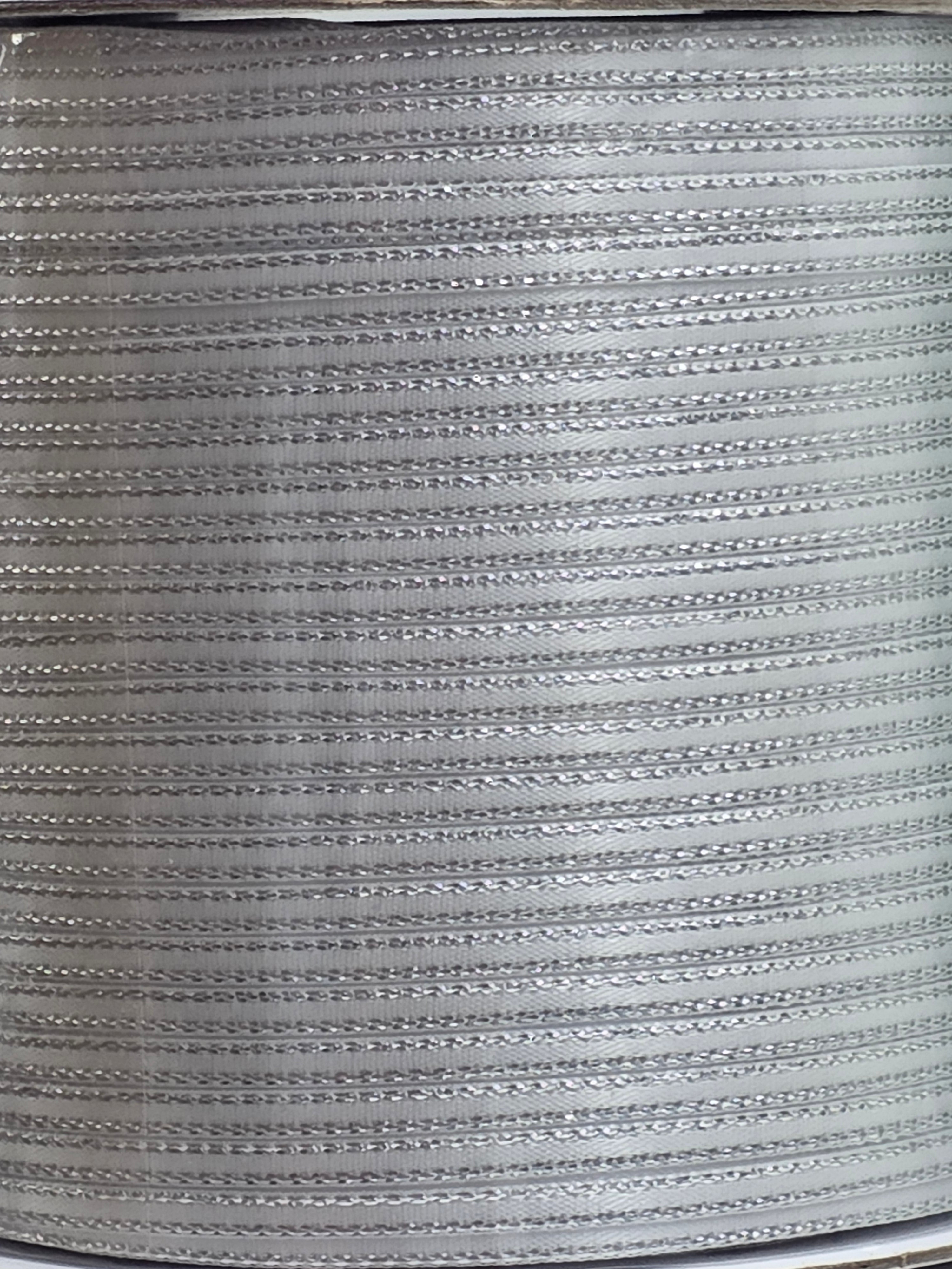 1/8 Double Face Satin Silver Edge