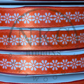7/8 WHITE DAISY ON ORANGE RIBBONS(TALAVERA INSPIRED)